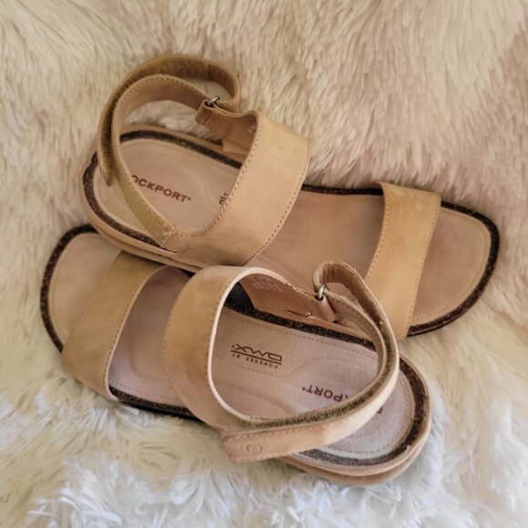 Rockport Beige/Tan Sandals with Hook-and-Loop Closures US SZ 6.5M - Picture 4 of 9